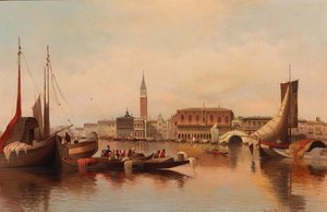 Venetiansk scene med udsigt over Markuspladsen